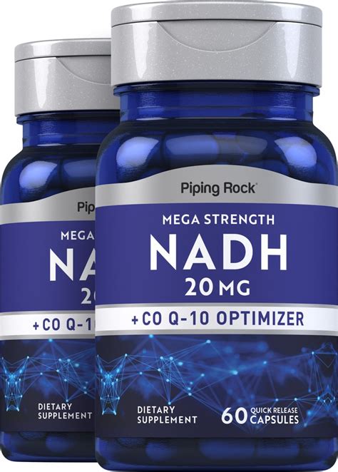 Mega Strength Nadh Coq10 Optimizer 20 Mg 60 Quick Release Capsules