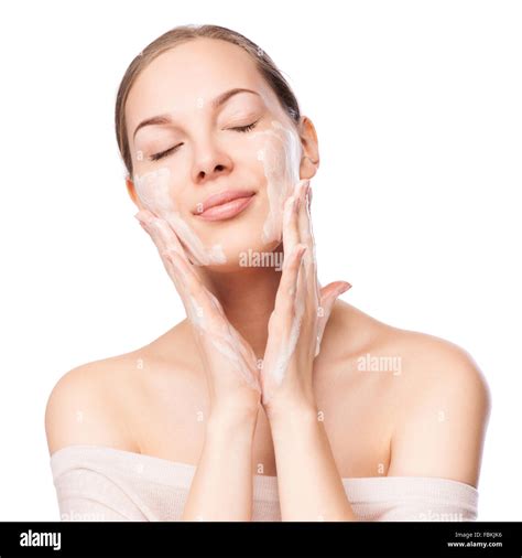 Beautiful Woman Face Wash Hi Res Stock Photography And Images Alamy