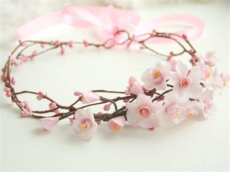 Cherry Blossom Crown Bridal Flower Crown Wedding Flower Crown Pink