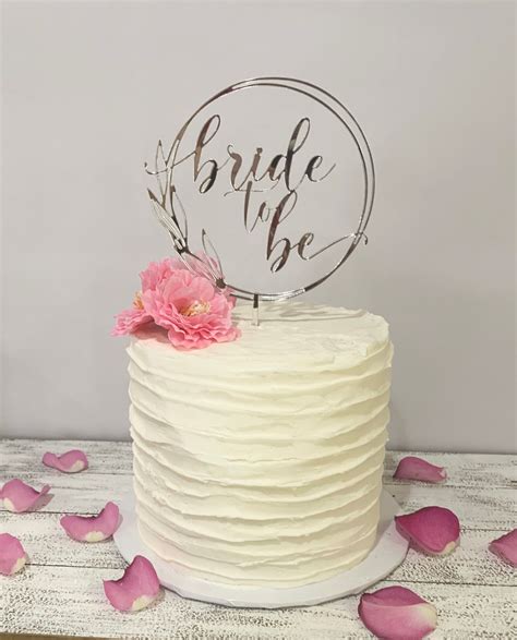 Bride To Be Gold Mirror Acrylic Cake Topper Bridal Shower Etsy