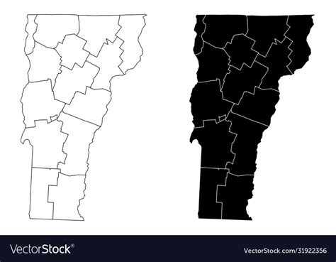 Vermont County Maps Royalty Free Vector Image Vectorstock