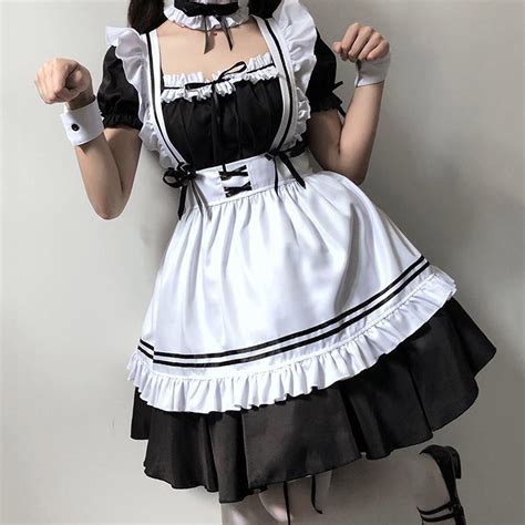maid outfit anime long dress dresses men cafe costume cosplay etsy