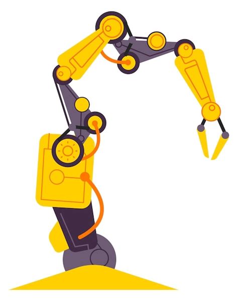 Bras Mécanique Manipulateur Robotique Pour La Production En Usine Industrielle Isolé Sur Fond