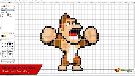 HandMade Pixel Art How To Draw A Donkey Kong PixelArt Factory YouTube