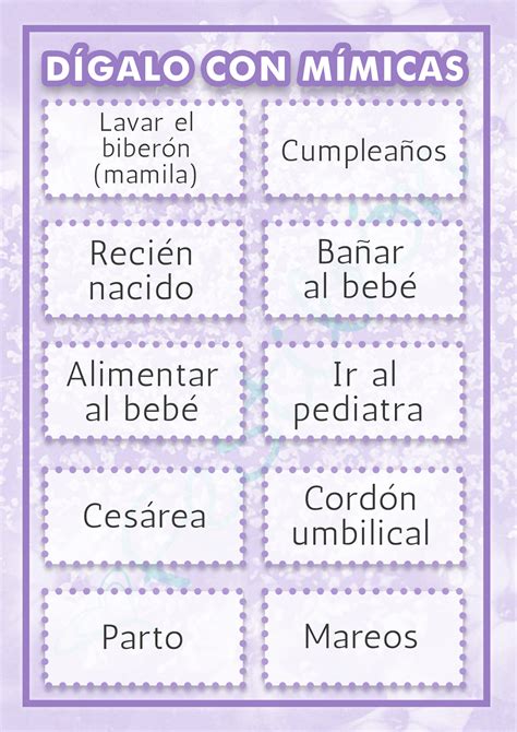 Dígalo Con Mímicas │ Juegos Para Baby Shower Para Imprimir Juegos De