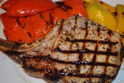 Season with salt and pepper to taste. Grilled Center Cut Pork Chops with Bell Peppers