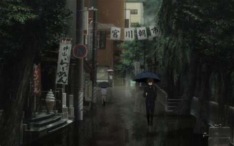 Desktop Wallpaper Rain, Walk, Anime Boy, Hyouka, Hd Image, Picture