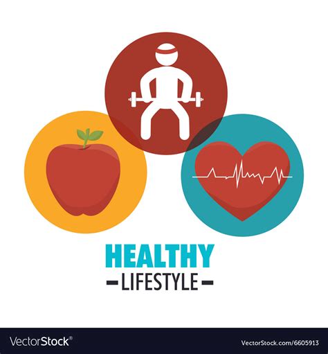 Wellness Healthy Lifestyle Icons Royalty Free Vector Image