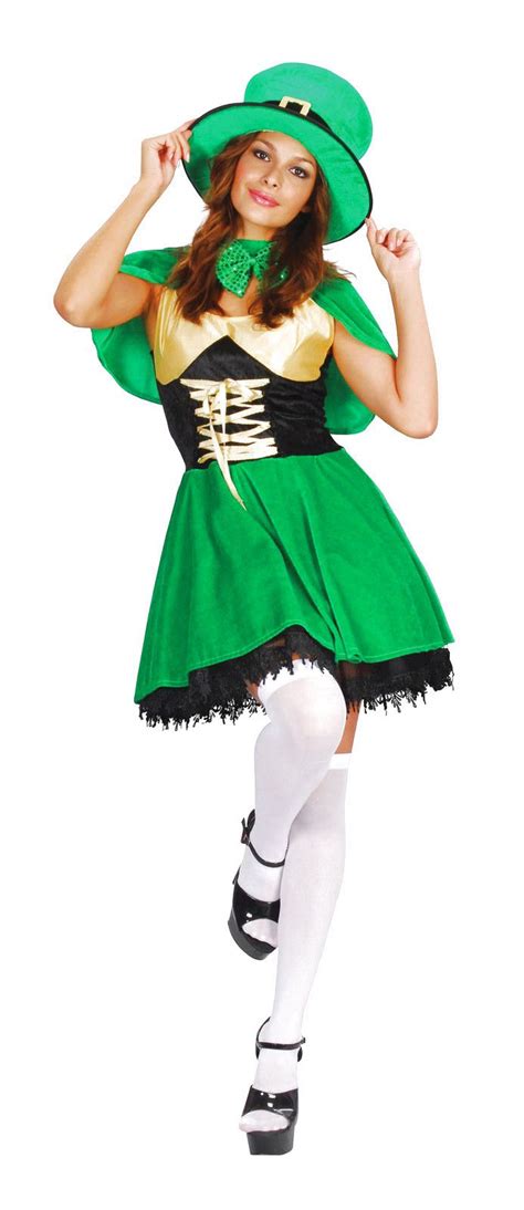 Ladies Green Leprechaun Fancy Dress Costume Irish St Patricks Day Uk 10