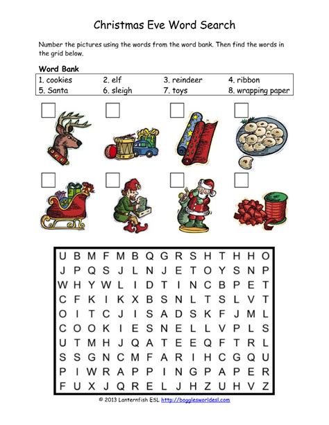 Bogglesworld Christmas Worksheets
