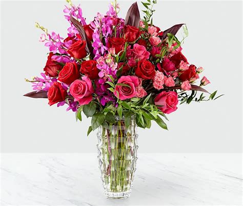 Hearts Wishes Luxury Bouquet By Interflora Vase Included In