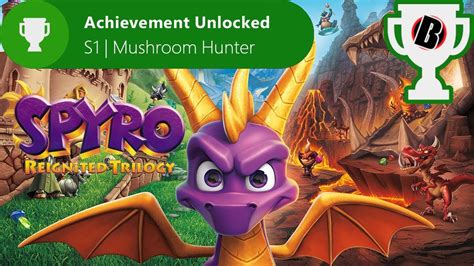 Head back out and get the three vases on land (three purples) and the two reds, then at the far end of the land, glide over to the roof with a red gem. Mushroom Hunter | Spyro reignited trilogy (Spyro 1) Achievement / Trophy Guide - YouTube