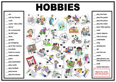 Hobbies Vocabulary Hobbies For Kids Printable Activities For Kids