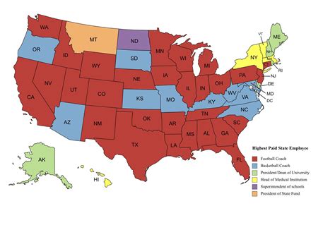 Highest Paid State Employee in 2019 : r/MapPorn