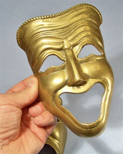Brass Ancient Greek Comedy And Tragedy Drama Masks Theatrical Wall