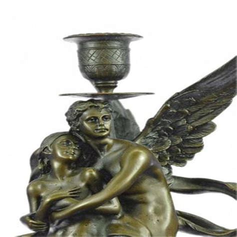Sold Price Guardian Angel Protecting Nude Woman Mythical Candelabra Bronze Sculpture November