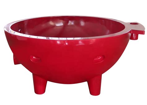 Unikon portable soaking bath tub. ALFI brand Red Wine FireHotTub The Round Fire Burning ...