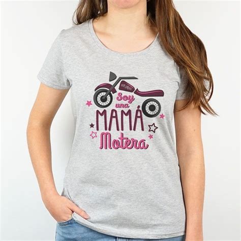 Camiseta Para Mamá Con Dibujo De Moto Y Frase Soy Una Mamá Motera