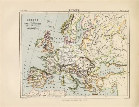 Encyclopedia Britannica 1880 Vintage Map Of Europe F880 1153