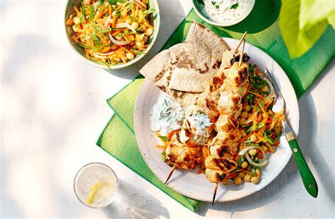 Spiced Chicken Skewers With Chickpea Salad Tesco Real Food