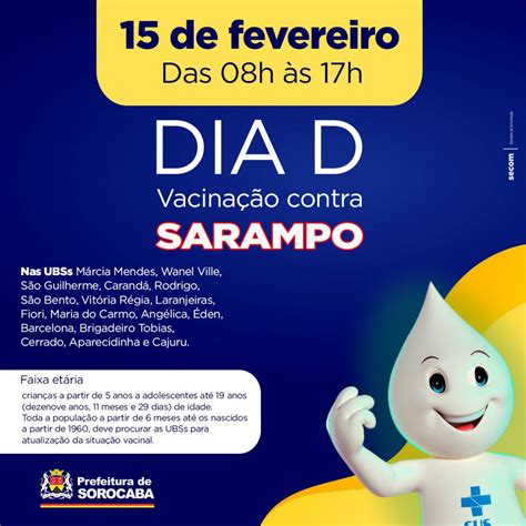 These vaccines are recommended to provide protection against diseases endemic to the country of origin or of destination. Prefeitura realiza 'Dia D' de vacinação contra o sarampo neste sábado - Agência de Notícias