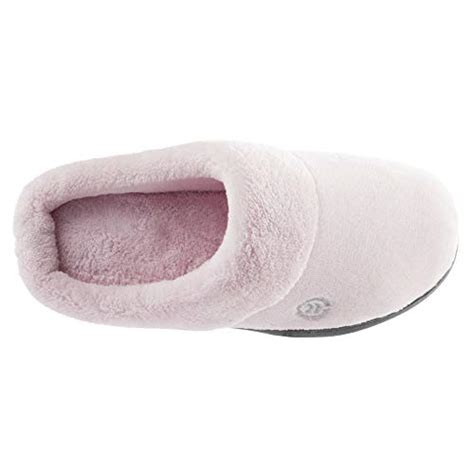 Isotoner Womens Cozy Terry Hoodback Clog Slipper With Soft Memory Foam Comfort Arch Support