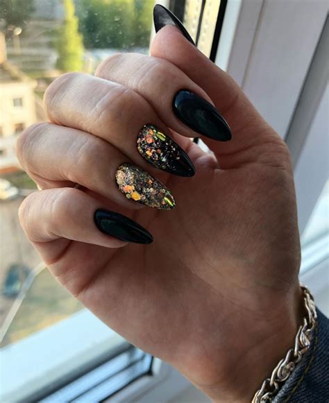 Дизайн черных длинных ногтей - Женская красота и Спорт