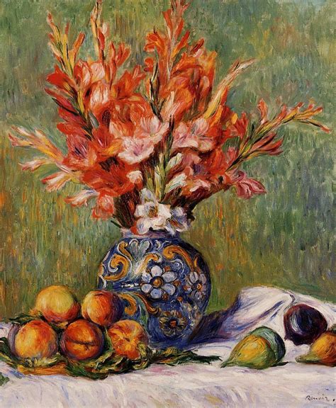 Flowers And Fruit 1889 Painting Pierre Auguste Renoir Oil Paintings