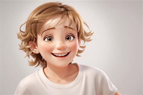 Premium Ai Image Cute Happy Smiling Child Isolated On White