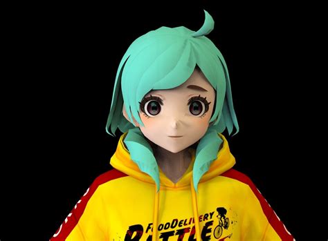 3d Model Anime Girl Low Poly Character 8 Vr Ar Low Poly Rigged Cgtrader