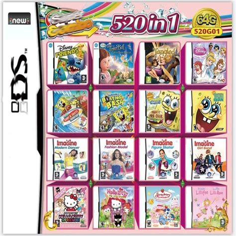 520 in 1 game cartridge ds game pack card compilations multicart for ds 2ds 3ds