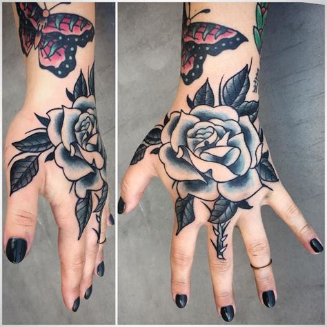 Rose Hand Tattoo For Women