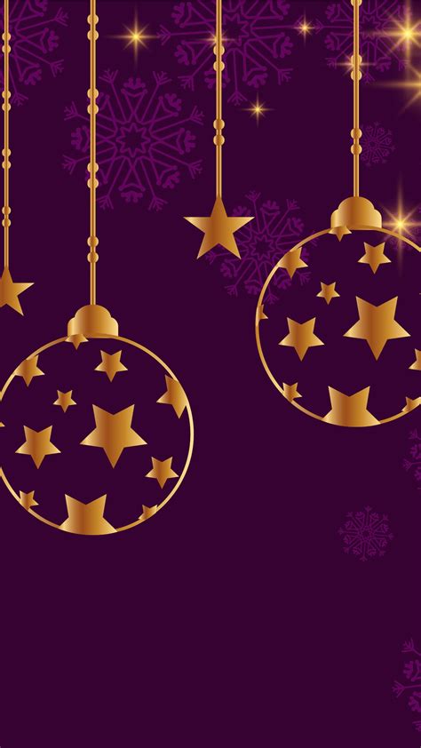 Christmas Stars Decoration Balls Ornaments In Purple Background 4k Hd