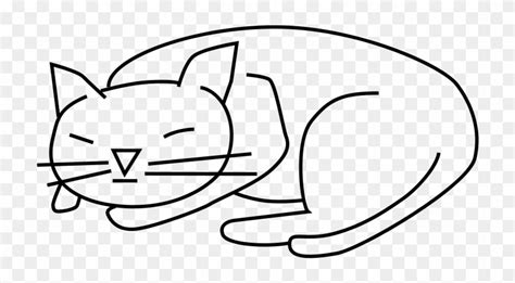 Sleeping Cat Free Vector 4vector Cat Black And White Cartoon Free