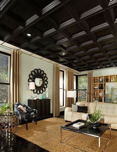 Coffered ceilings from armstrong ceilings. Black Coffered Ceiling | Coffered ceiling, Ceiling design ...