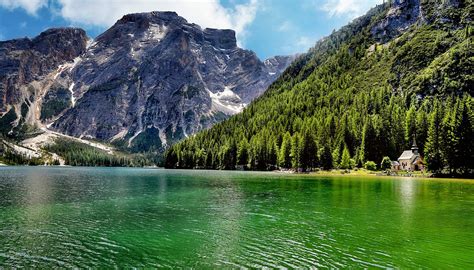 Lago Carezza Alpes Italianos Naturaleza Wallpapers Hd Desktop And