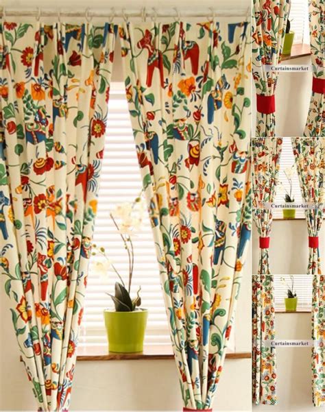 Big And Bold Reactive Dyeing Floral Windows Curtains Floral Bedroom