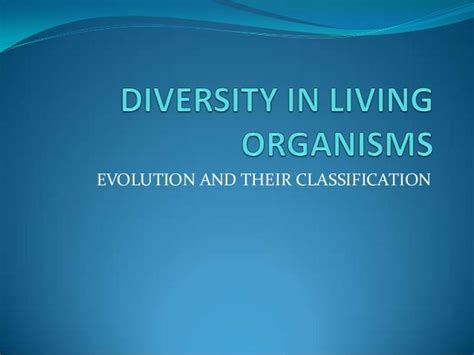 Diversity In Living Organisms