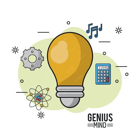 Premium Vector Colorful Poster Of Genius Mind With Light Bulb