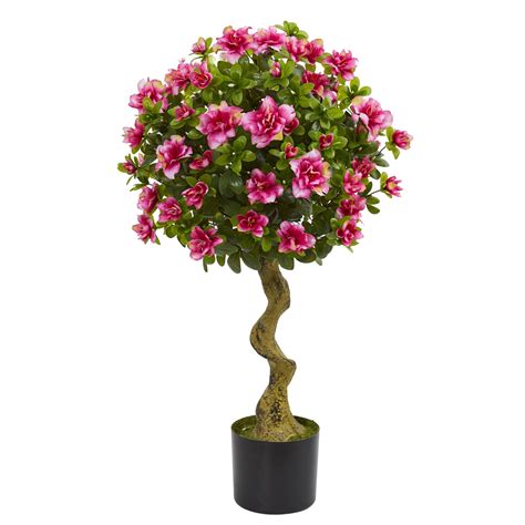 nearly natural 3 azalea artificial topiary tree pink