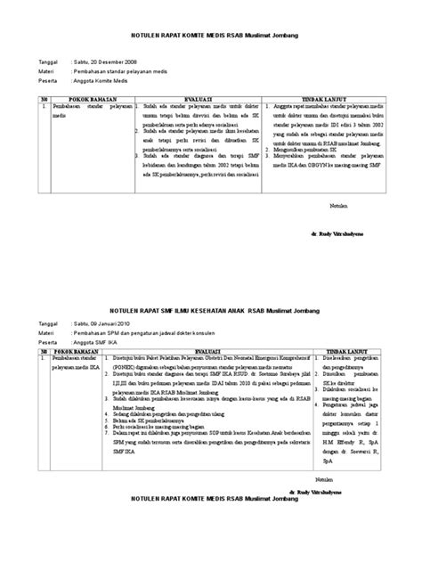 Surat undangan rapat perusahaan untuk evaluasi proyek. NOTULEN RAPAT KOMDIS