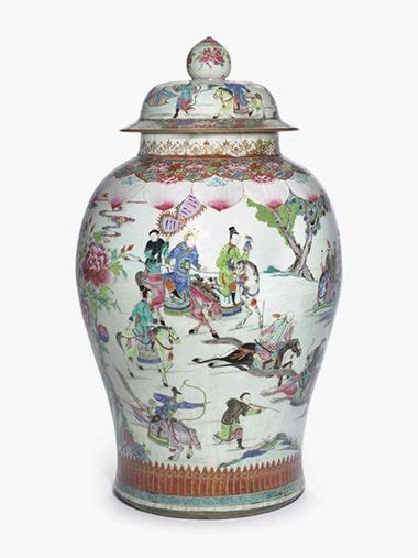 A Large Famille Rose Baluster Jar And Cover Qianlong Period 1736 1795