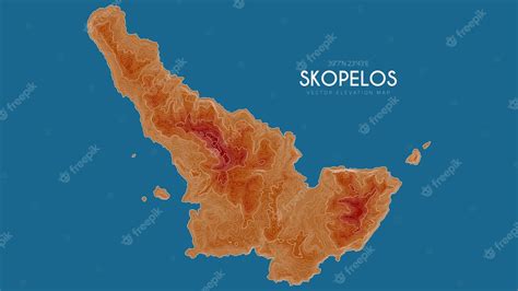 Mapa Topográfico De Skopelos Grecia Mapa Detallado De Elevación De La