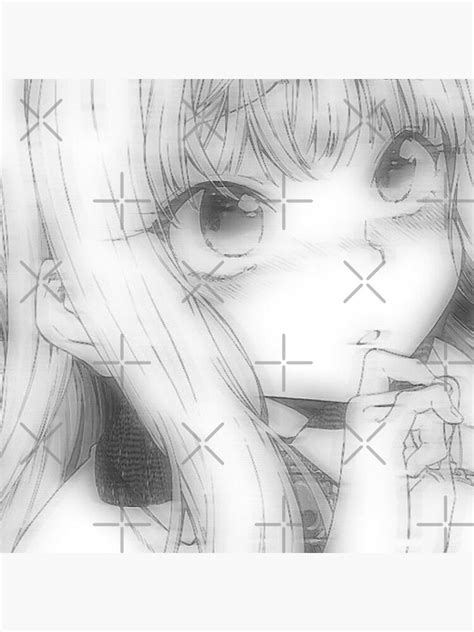 Aesthetic Anime Girl Blushing Sticker Poster By Gumdropxheartz