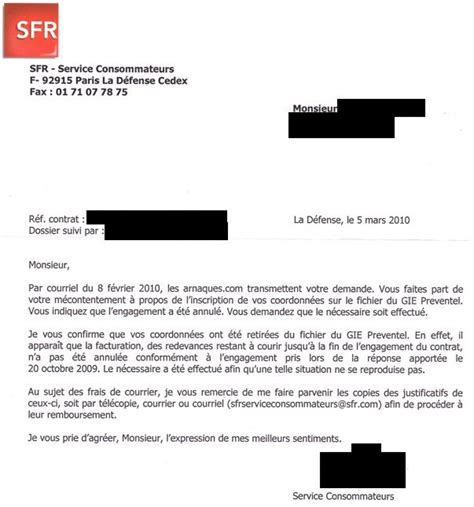 Lettre Resiliation Sfr Adsl Gratuit Modele De Lettre Type