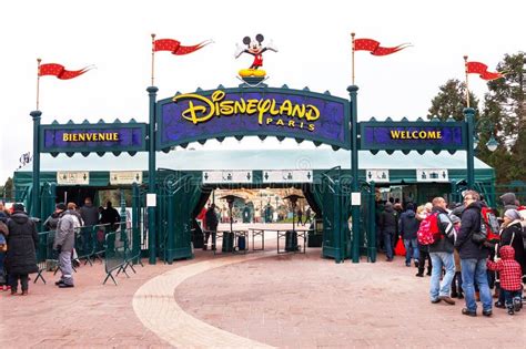 Main Entrance To The Disneyland Paris France Europe Editorial Photo