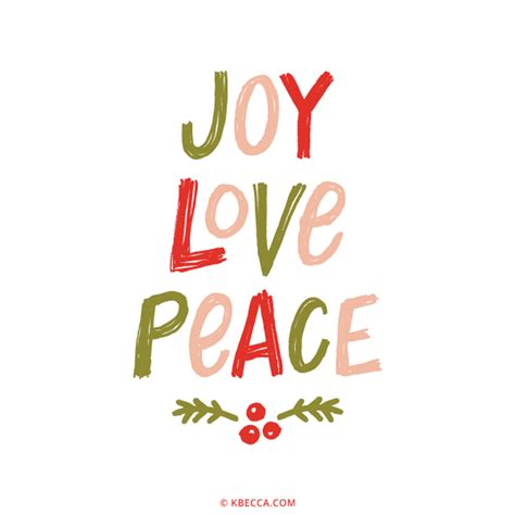Hand Lettered Joy Love Peace Clip Art Kbecca