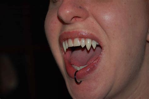They have huge canine teeth. Interview with a vamp