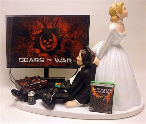 Gears Of War Xbox Funny Wedding Cake Topper Bride And Groom Funny