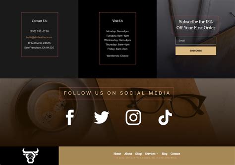 Obtain A Free Header And Footer For Divis Leather Based Items Format